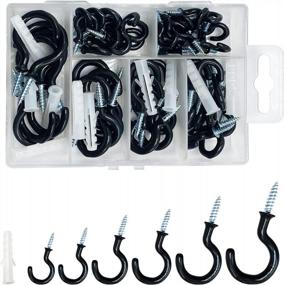 img 4 attached to Organize Your Home With ECKJ Cup Hook Assorted Kit - 80PCS Vinyl Coated Hooks For Hanging Plants, String Lights And DIY Ornaments