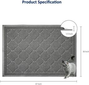 img 2 attached to 🐱 WePet Cat Litter Mat Jumbo - Premium Durable Soft PVC Rug for Kitty Litter Trapping and Mess Control