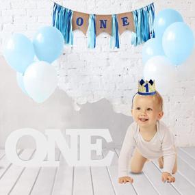 img 1 attached to XL Free-Standing White Wooden ONE Sign - Perfect First Birthday Photoshoot Prop For Baby Boy Or Girl! One Year Old Birthday Decorations With Cake Smash Fun - Best 1St Birthday Boy Or Girl Decoration
