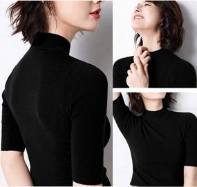 img 3 attached to Chic And Comfortable: Anbenser Women'S Slim Fit Mock Pullover Sweater Top