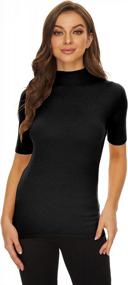 img 2 attached to Chic And Comfortable: Anbenser Women'S Slim Fit Mock Pullover Sweater Top