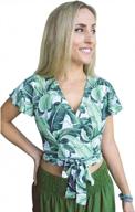 boho v-neck wrap top for women: loose short-sleeved flowy blouse logo