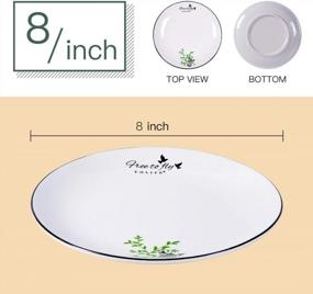 img 3 attached to Add A Touch Of Elegance To Every Meal With YOLIFE'S 8 Inch Porcelain Salad & Dessert Plate Set - Birds House Free To Fly - Set Of 6