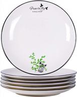 add a touch of elegance to every meal with yolife's 8 inch porcelain salad & dessert plate set - birds house free to fly - set of 6 logo