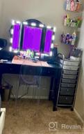 img 1 attached to Black Vanity Desk Set With Trifold Mirror, 8 Necklace Hooks, 7 Drawers & Storage Grid Organizer Box - Makeup Vanities For Girls Women Bedroom W/ Cushioned Stool - CHARMAID review by Otto Suarez