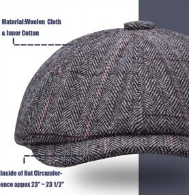 img 2 attached to 🎩 2-Pack Classic Newsboy Hats for Men - Wool Blend Ivy Hat with 8 Panels