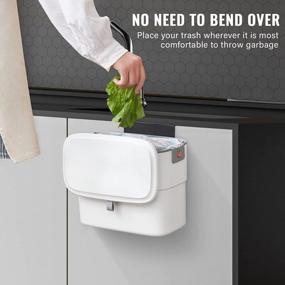 img 2 attached to 1.8 Gallon Hanging Compost Bin With Lid - ELPHECO Kitchen Trash Can For Cabinet Door, Under Sink, Bathroom & Office