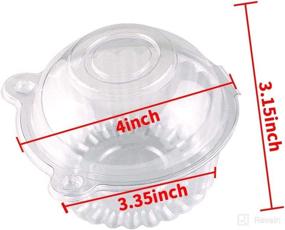 img 4 attached to 100PCS Clear Plastic Cupcake Dome Cups with Lids - Perfect for Parties, Weddings, and Holidays