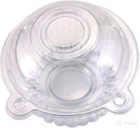 img 3 attached to 100PCS Clear Plastic Cupcake Dome Cups with Lids - Perfect for Parties, Weddings, and Holidays