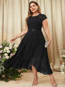 img 2 attached to Miusol Women'S Plus Size Ruffle Floral Lace Contrast Chiffon Formal Bridesmaid Party Cocktail Maxi Dress