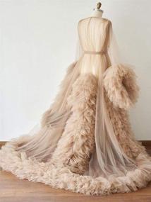 img 3 attached to Elegant Tulle Robe For Bridal Dressing & Photoshoots: Long, Puffy, And Luxurious Lingerie Nightgown