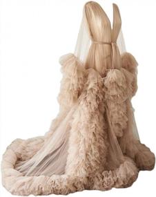 img 4 attached to Elegant Tulle Robe For Bridal Dressing & Photoshoots: Long, Puffy, And Luxurious Lingerie Nightgown