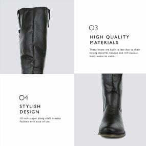 img 1 attached to DailyShoes Women'S Ankle Zipper Round Toe Pull Up Over The Knee Calf Cowboy Thigh High Boot