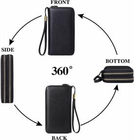 img 1 attached to Secure Your Essentials With SENDEFN'S RFID Blocking Leather Large Wallet For Women - Phone Wristlet And Card Holder!