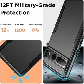 img 2 attached to Google Pixel 7 Pro Case 5 In 1 - Heavy Shockproof Rugged Full-Body Protection With 2 Pack Screen Protector + Tempered Glass Camera Lens Protector - Drop Proof For 6.7” Phones - Temdan Black