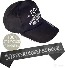 img 4 attached to 🎉 50th Birthday Gifts for Men: Hat, Sash, and Baseball Cap Set!