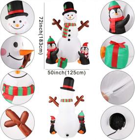 img 3 attached to OurWarm 6Ft Inflatable Snowman And Penguin Christmas Decoration With Rotating LED Lights For Outdoor And Indoor Christmas Decor, Blow Up Yard Decorations For Garden And Home