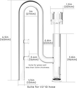 img 3 attached to FZONE Aquatic Mini Glass Lily Pipe Skimmer Inflow and Outflow for Mini Nano Tank Filtration System