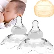 🤱 nipple shield for breastfeeding 2 count: upgraded protection for inverted & sore nipples, easy latch assistance, ideal for nursing moms. includes carrying case. logo