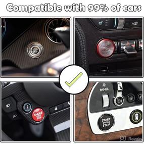 img 2 attached to 🚗 Black Bat Car Engine Start Stop Button Protective Shell, Push Start Button Cover for Style and Decoration Startup