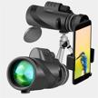 monocular telescope 40x60 high power bak4 prism waterproof scope with smartphone holder and tripod for bird watching, concerts, sports, hiking, hunting, camping travel logo