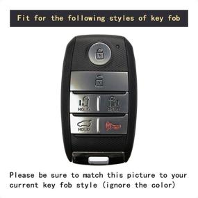 img 1 attached to 🔑 TANGSEN Key Fob Case - KIA SEDONA GRAND CARNIVAL MPV 6 Button Remote Cover - Black Carbon Fiber Pattern ABS Blue Silicone: A Stylish and Protective Accessory