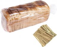 bread bags with ties,100pieces 18x4x8 inches plastic bread bags for homemade bread gift giving,clear bread loaf storage bags логотип