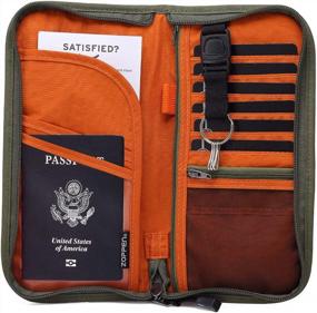 img 4 attached to ZOPPEN RFID Travel Organizer: бумажник для паспорта с чехлом на молнии и съемным ремешком на запястье для документов