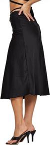 img 2 attached to Поднимите свой стиль на новый уровень: женская атласная шелковая юбка миди с вырезом крест-накрест Arjungo