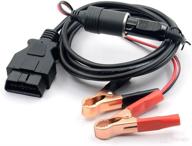 vstm 3meter obd ii vehicle ecu emergency power supply cable memory saver with alligator clamps and 12v car battery cigarette lighter power extension socket logo