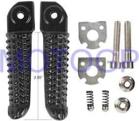 img 4 attached to Motorcycle Rear Foot Pegs Footrests For Yamaha YZF R1 2002-2014 YZF R6 2003-2012 Black