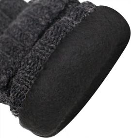 img 1 attached to Dark Gray Thinsulate Thermal Insulated Fingerless Wool Knit Mittens For Women & Men