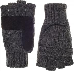 img 2 attached to Dark Gray Thinsulate Thermal Insulated Fingerless Wool Knit Mittens For Women & Men