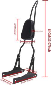 img 1 attached to 🛡️ AUFER Detachable Black Passenger Backrest Sissy Bar with Pad for Dyna Street Bob Super Glide Low Rider Wide Glide FXD FXDB FXDC FXDL FXDWG FXDSE 2006-UP: Unleashing Ultimate Comfort and Support