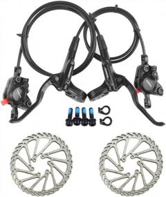 img 4 attached to BUCKLOS MT200 Shimano Hydraulic Disc Brakes Set With 160Mm Rotors, Front Left 800Mm Rear Right 1550Mm/1650Mm Mountain Bike Brake Kit - Aluminum Alloy Levers With Calipers For Off-Road Cycling