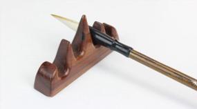 img 1 attached to Chinese Calligraphy Brush Rest Holder - Rosewood Brush Rack 9X2X4.5Cm (3.5"X0.8"X1.77") By Easyou