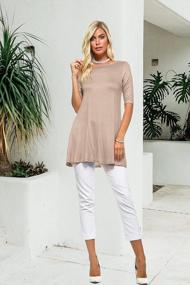 img 1 attached to Women'S 3 Pack Tunic Top - Casual 3/4 Sleeve Scoop Neck Long Flowy Swing Basic Blouses T Shirts Made In USA By Isaac Liev