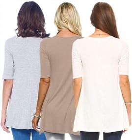 img 2 attached to Women'S 3 Pack Tunic Top - Casual 3/4 Sleeve Scoop Neck Long Flowy Swing Basic Blouses T Shirts Made In USA By Isaac Liev