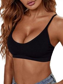 img 4 attached to Seamless Scoop Neck Crop Bralette With Spaghetti Straps For Women By Verdusa