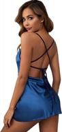 criss cross tie back satin slip dress babydoll chemise lingerie for women by verdusa logo