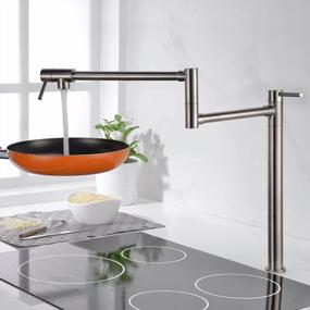 img 1 attached to SUMERAIN Deck Mount Pot Filler Faucet Brushed Nickel Finish With 20" Dual Swing Joints Spout And Extension Shank.