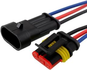 img 2 attached to 🔌 Waterproof Electrical Connector Plug Socket Kit with Wire for Cars - Etopars 5 X 3 Pin Way