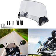 universal motorcycle windshield extension adjustable windscreen spoiler clamps for kawasaki yamaha harley suzuki buell ducati aprilia(280mm smoke) логотип