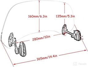 img 2 attached to Universal Motorcycle Windshield Extension Adjustable Windscreen Spoiler Clamps For Kawasaki Yamaha Harley Suzuki Buell Ducati Aprilia(280Mm Smoke)