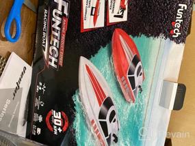 img 5 attached to Experience High-Speed Thrills With FUNTECH Electric RC Boats - Perfect For Pools, Lakes, And Rivers!