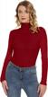 anbenser women's turtleneck top long sleeve slim fit shirts mesh sheer see through casual blouse 2 logo
