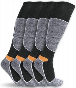 img 4 attached to Warm Winter Ski Socks: 2 Pairs Pack For Men And Women By GRM, Ideal For Snowboarding And Cold Weather