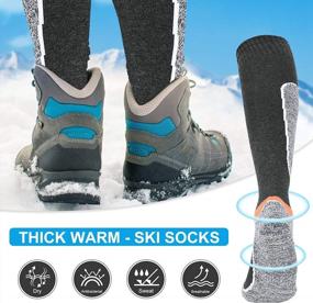 img 2 attached to Warm Winter Ski Socks: 2 Pairs Pack For Men And Women By GRM, Ideal For Snowboarding And Cold Weather