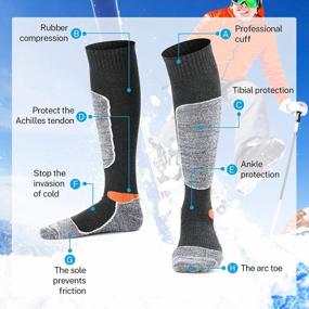 img 3 attached to Warm Winter Ski Socks: 2 Pairs Pack For Men And Women By GRM, Ideal For Snowboarding And Cold Weather