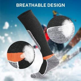 img 1 attached to Warm Winter Ski Socks: 2 Pairs Pack For Men And Women By GRM, Ideal For Snowboarding And Cold Weather